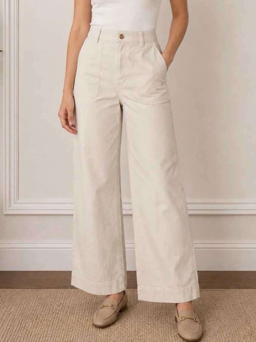 Old Navy Extra Hi-Rise Wide Leg Khaki Pants Plus Size 28 New with Tags